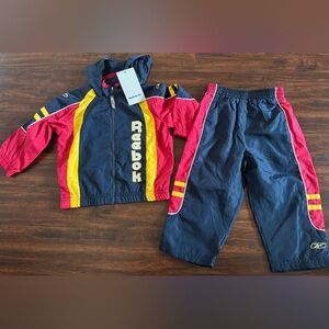 Reebok Kids' Red and Navy Tracksuit 2T